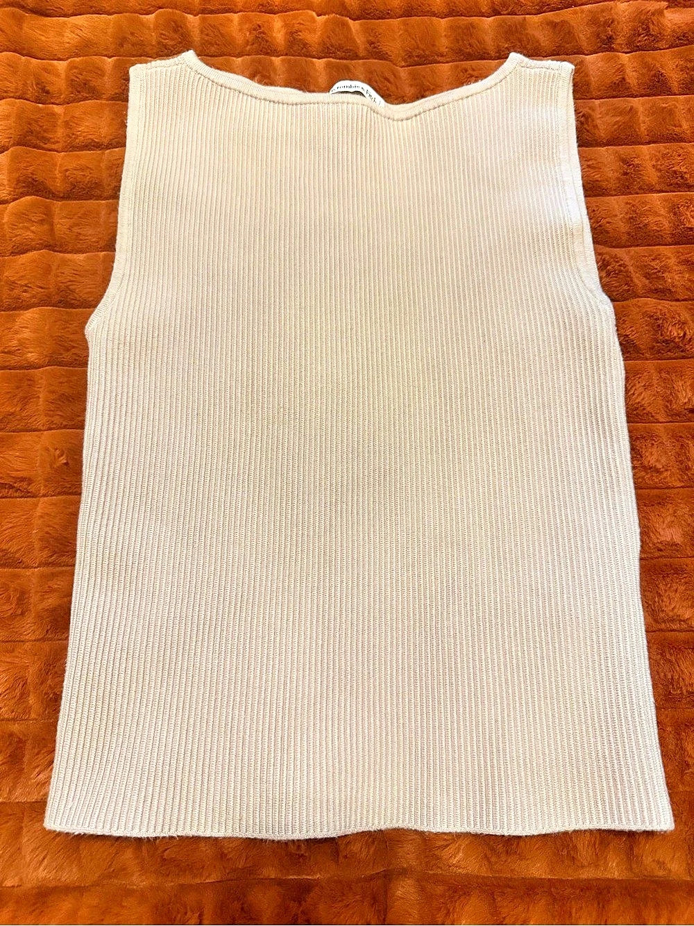 Abercrombie & Fitch Ribbed Tank Top in Beige